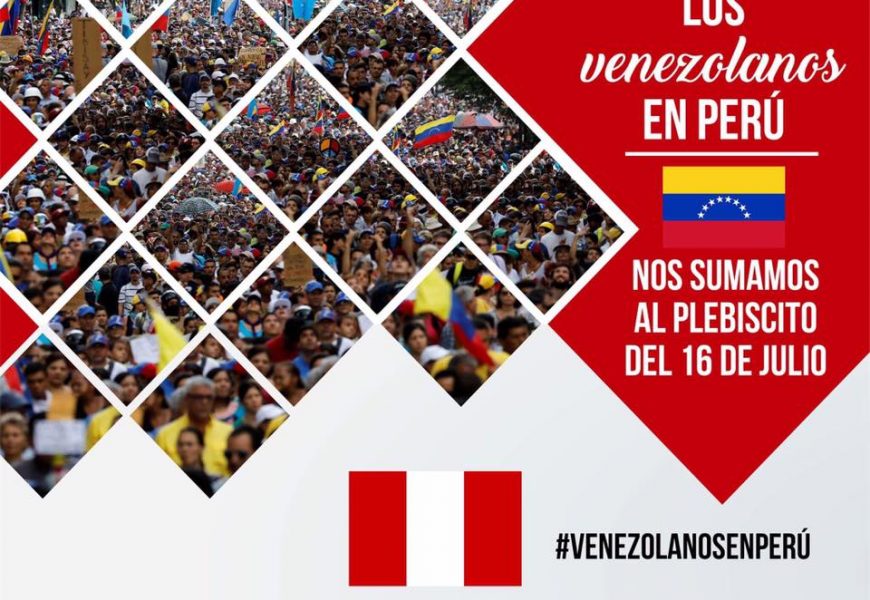 Venezolanos en Perú se suman al Plesbicito que se hará en contra de la Constituyente