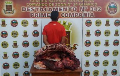 Apresado hombre que poseía 80 kilos de carne en Guárico