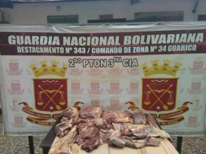Guardia Nacional Bolivariana decomisó 50 kilos de carne