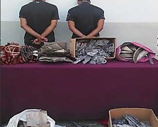 DESUR arrestó a sujetos por contrabando de 37 kilos de cobre