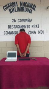 Destacamento 343 detuvo a sujeto por robar computadora